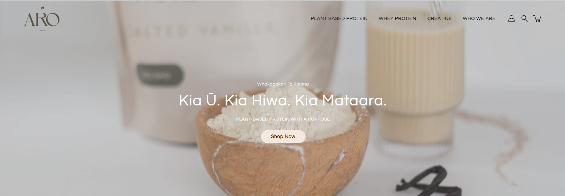 Aro Supplements website screenshot